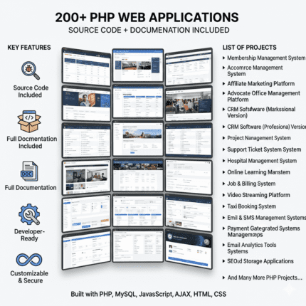 200+ PHP Web Applications with Source Code & Documentation